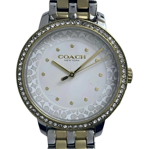 Auth COACH - CA.147.7.20.2055S Unconfirmed Silver Gold Women's Wrist Watch - Picture 1 of 5